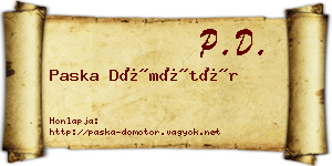 Paska Dömötör névjegykártya